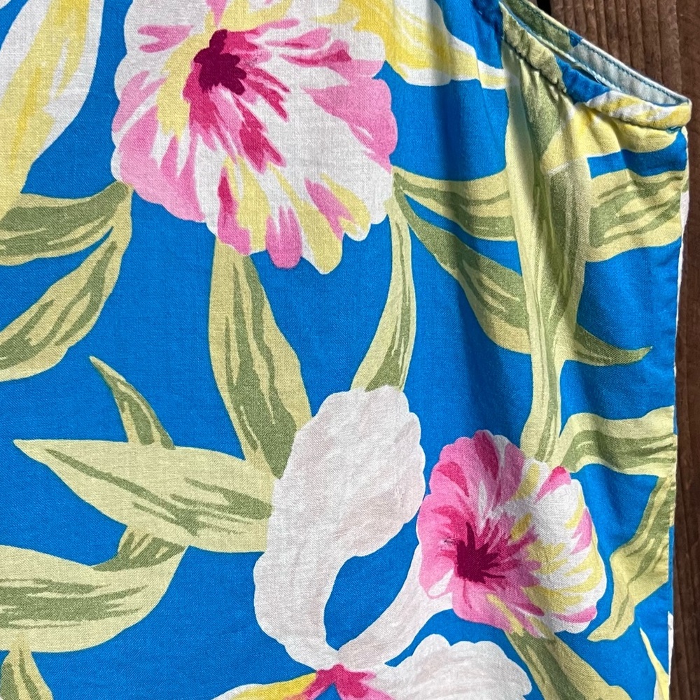Lauren Ralph Lauren Vibrant Colorful Tropical Floral Mandarin Collar Tank Sz 3X - Picture 10 of 13